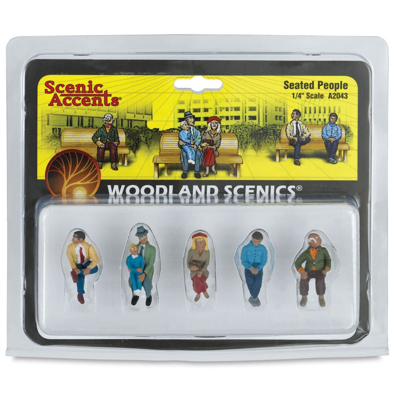Woodland Scenics Model Scenery - Seated Scale People, Pkg of 5, 1/4"
